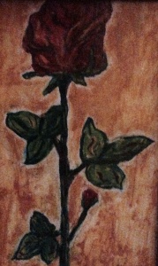 Rosa, Tiziana Mazzaglia, tempera su cartoncino 10x8cm 2000